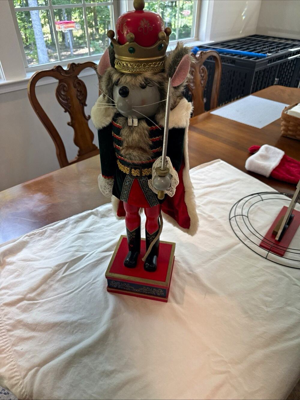 Kirkland Signature Mouse King Nutcracker Figure Crown Cape Sword 24 in Christmas